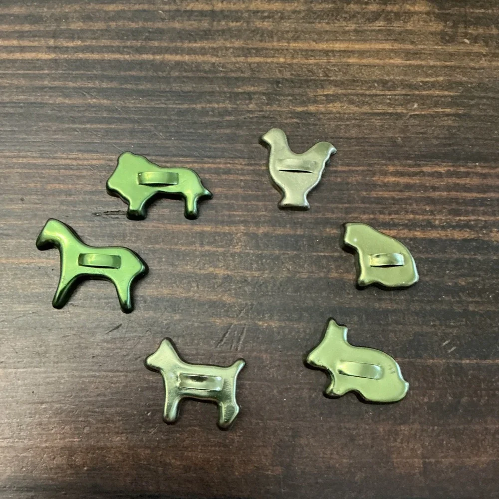 Vintage Lot 6 Mini Toy Aluminum Cookie Cutters 1.25